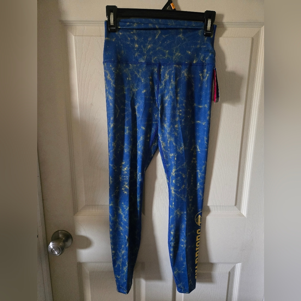 Focowear Blue & Yellow Marble Golden State Warriors Leggings